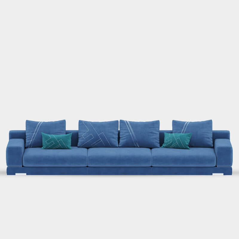 5 Seater Modern Blue Sofa