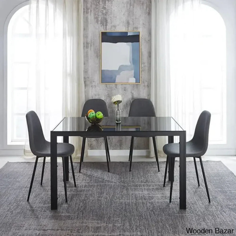 Ballentine 4&6 Seater Beautiful Glass Top Dining Table Set - Wooden Empiro