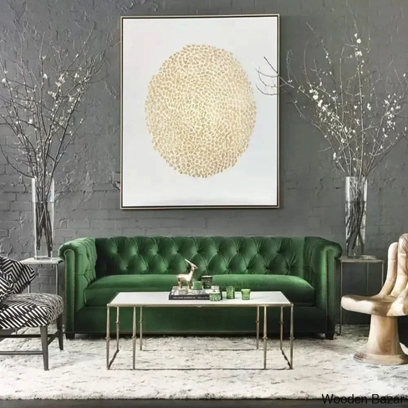 Barbara 3 Seater Chesterfield Velvet Sofa - Wooden Empiro