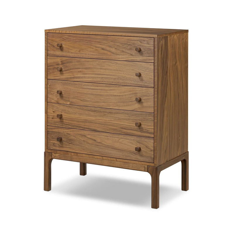 Kerrafi Walnut 5-Drawer Dresser - Wooden Empiro