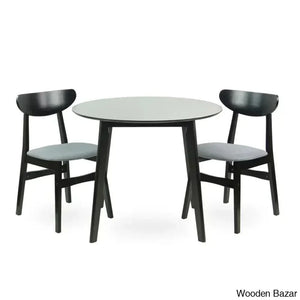 Blaan New 2 Seater Dining Table Set - Wooden Empiro White