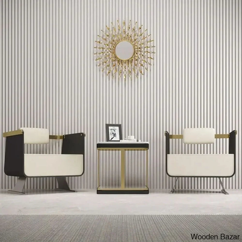 Black Modern Accent Chair Upholstered Cotton & Linen Accent Chair - Wooden Empiro