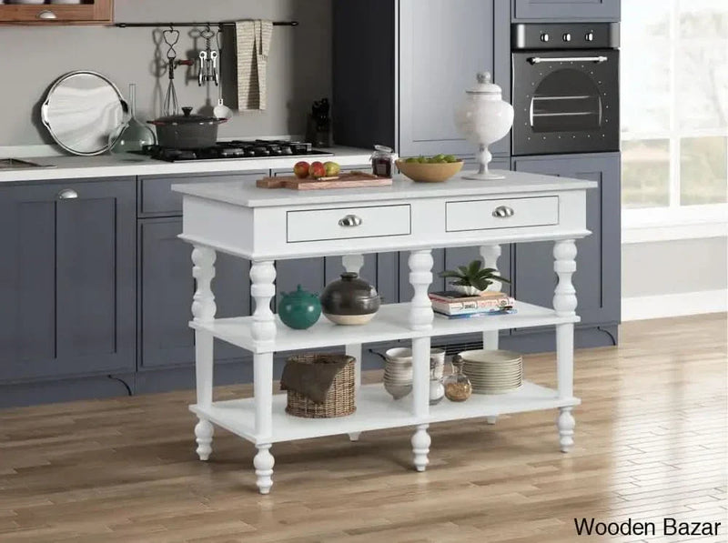 Blinda Marble Top Kitchen Island Kitchen trolley cart cabinet kitchen island with storage