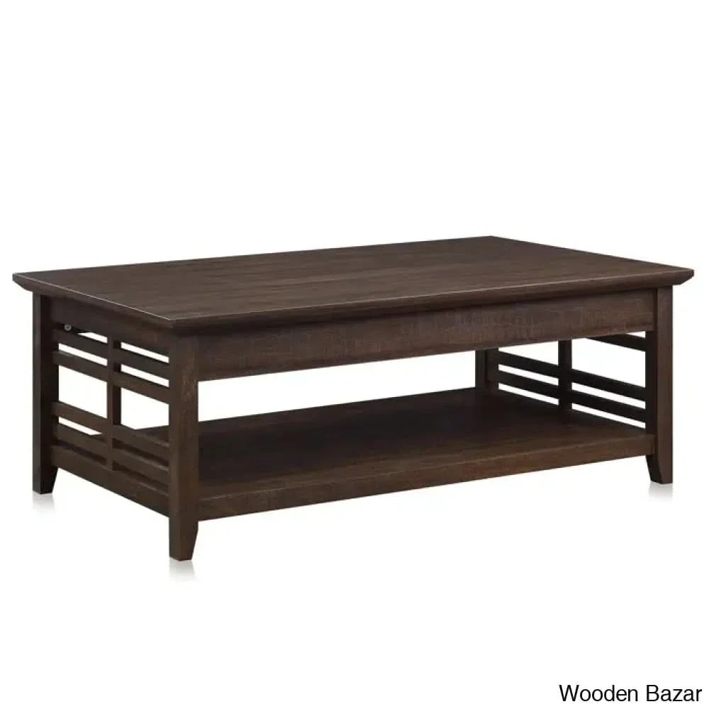 Bovadillas Floor Shelf Coffee And Center Table With Storage 47.72’’ L Espresso