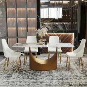 Cage Royal 4 & 6 Seater Stone Top Pedestal Dining Set - Wooden Empiro Seater