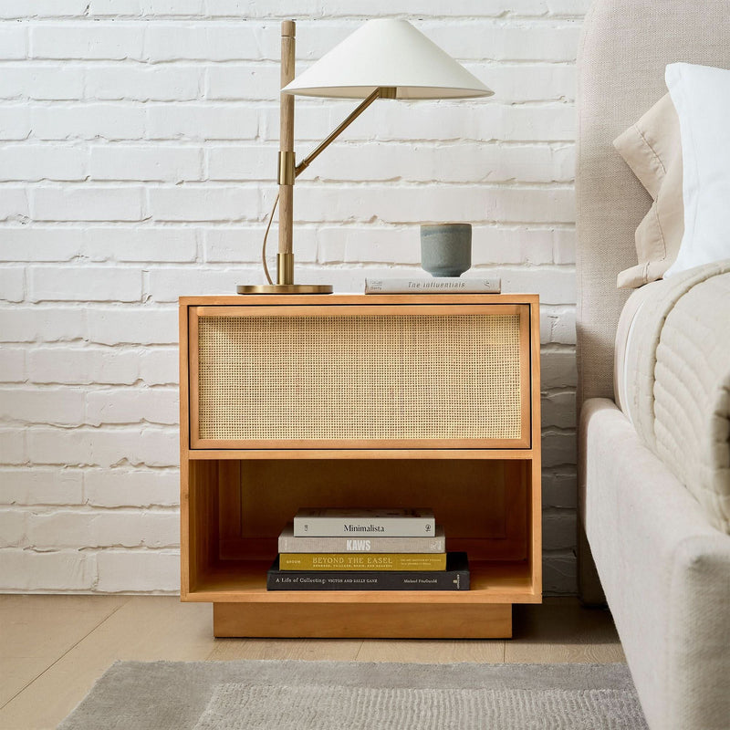 Qanter Rattan Nightstand/ Bedside Table - Wooden Empiro