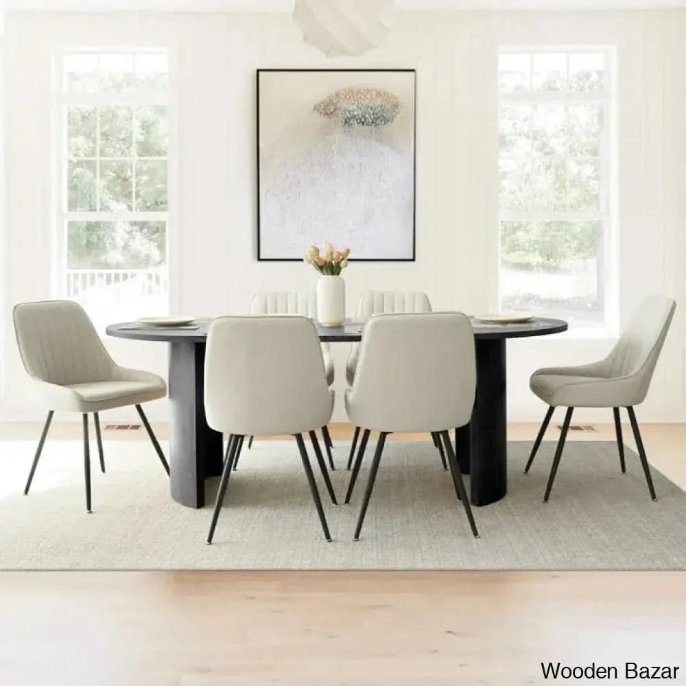 Ceder Luxury 6 Seater Dining Table Set - Wooden Empiro Black