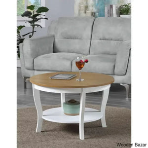 Chadwick 30’’ Coffee Table With Shelf And Center Table Driftwood White