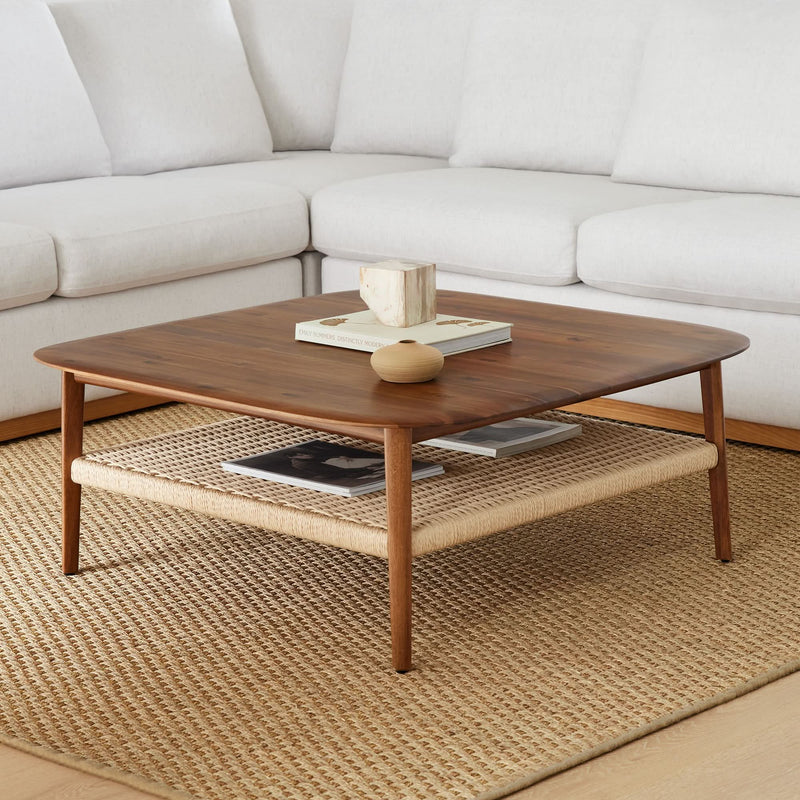 Rinper Mid-Century Square Coffee Table- Wooden Empiro