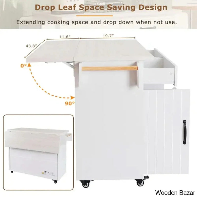 Charlis Wood Kitchen Cart Kitchen trolley cart cabinet kitchen island with storage