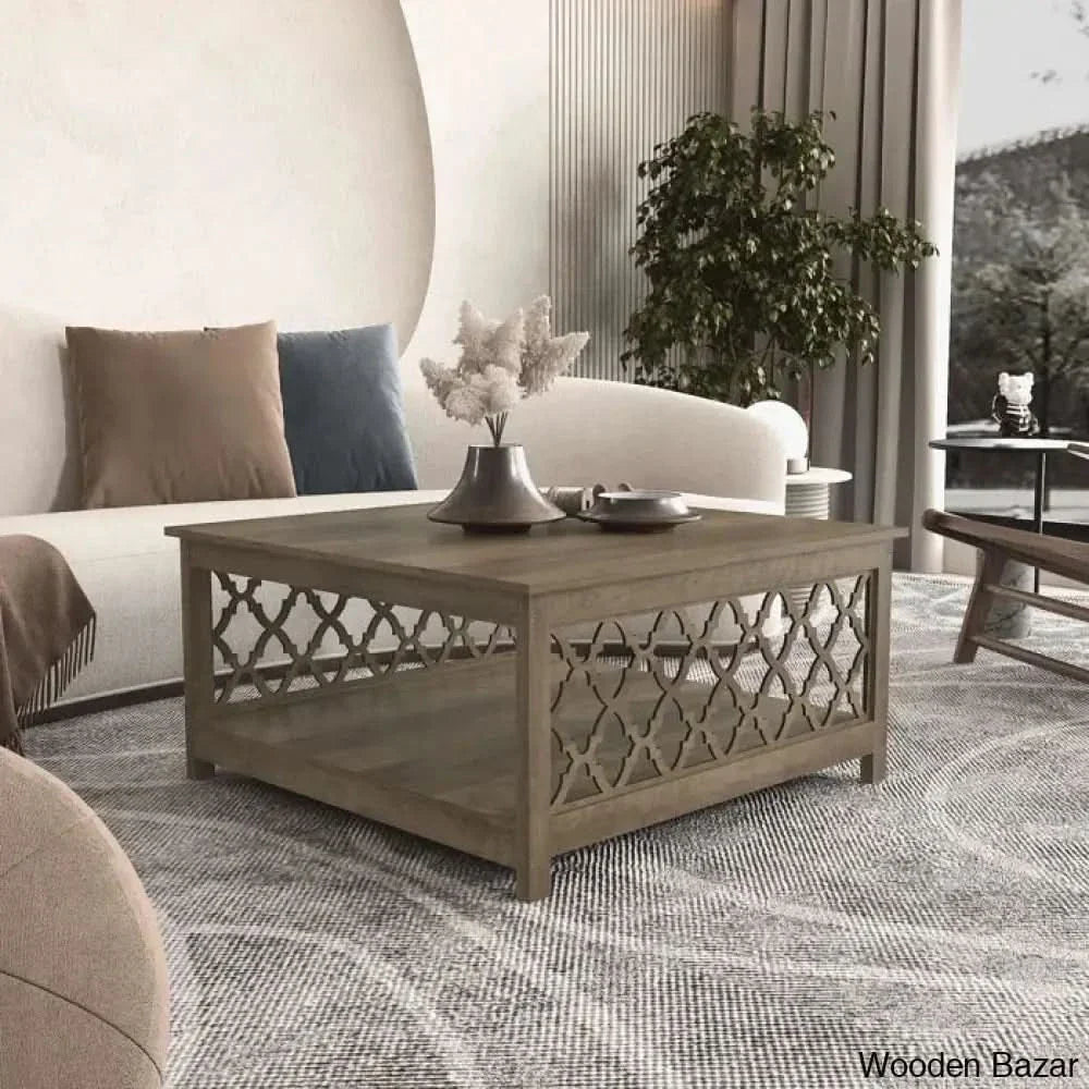 Chessani Square Coffee And Center Table With Storage Brown