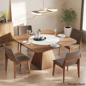 Clachad New 4 Seater Dining Table Set For Luxury Living -Wooden Empiro 29.5’’H X 53.1’’L 53.1’’W