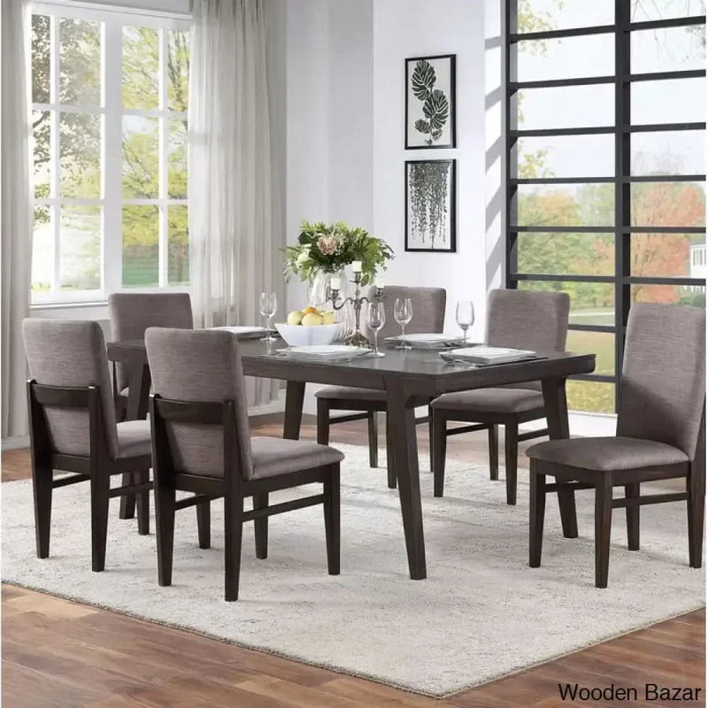 Clachas 6 Seater Dining Table Set - Wooden Empiro