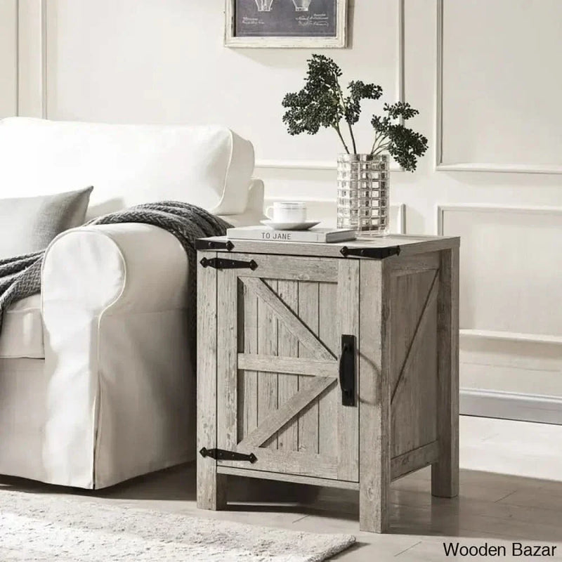 Clairese 24'' Tall End Table and Built-In Outlets - Wooden Empiro
