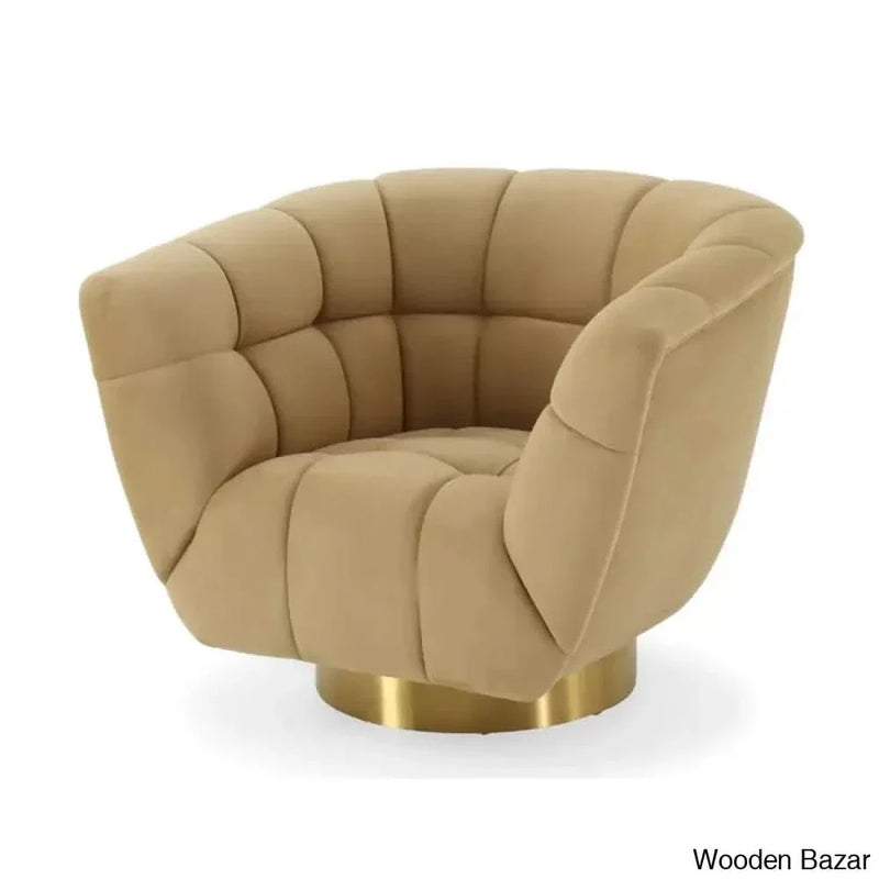 Dane Latest Upholstered Swivel Accent Chair - Wooden Empiro