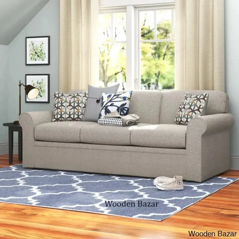 Danish 79'' Three Seater Upholstered Sleeper Sofa - Wooden Empiro