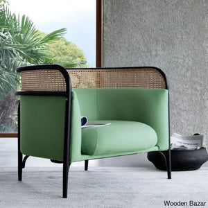 Dannifer Solid Wood Two-Seater Sofa With Empowered Living With Elegant Design Green Divina / 1