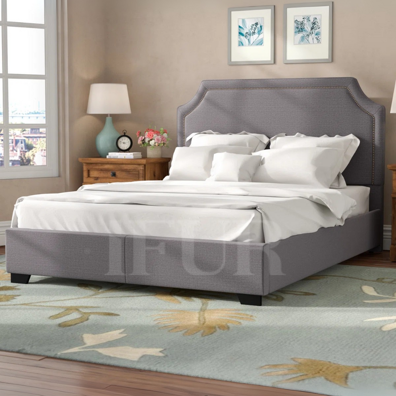 Monarch Rise Upholstered Metal Platform Bed