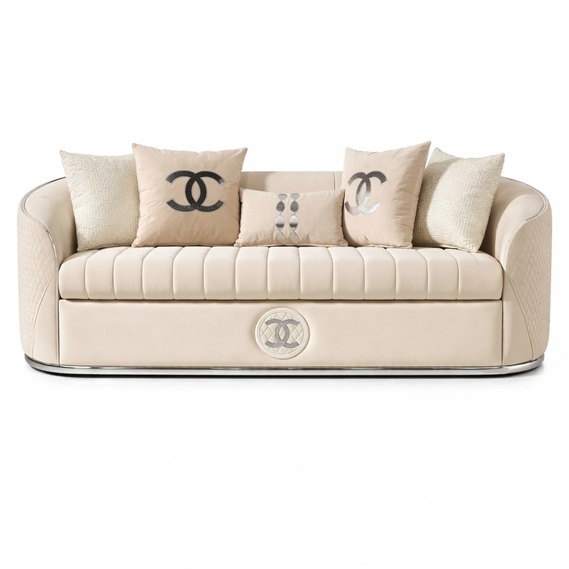 Channel Luxury Curved Arm Sofa Set