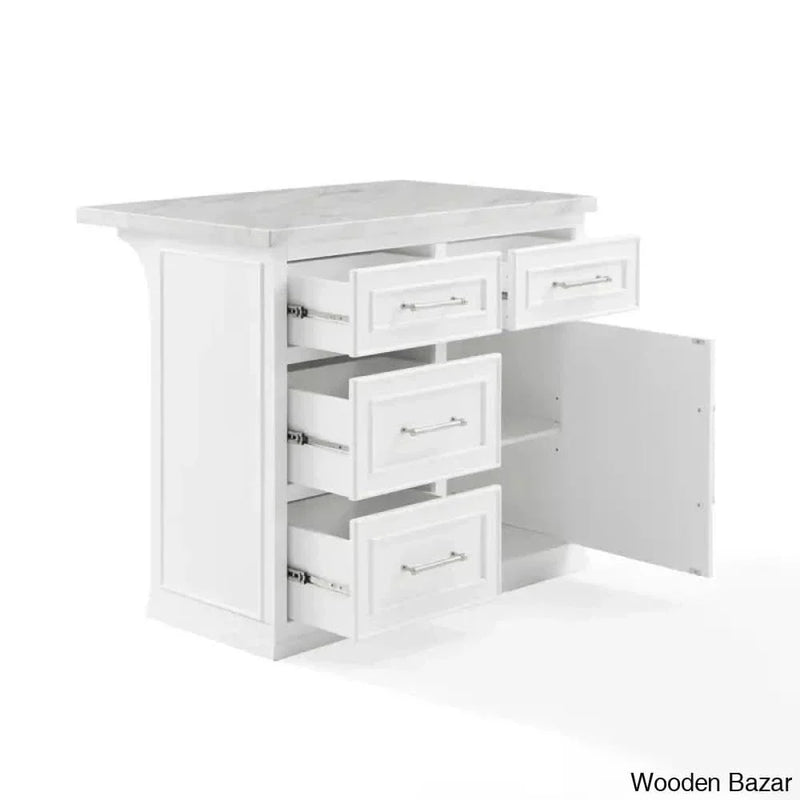 Deauntre Wood Kitchen Island Kitchen trolley cart cabinet kitchen island with storage