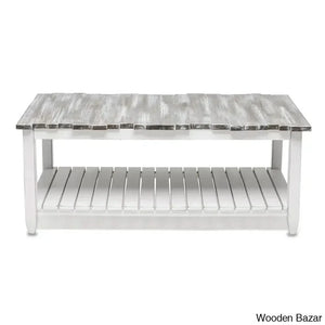 Decastron Solid Wood Coffee And Center Table Gray/Black