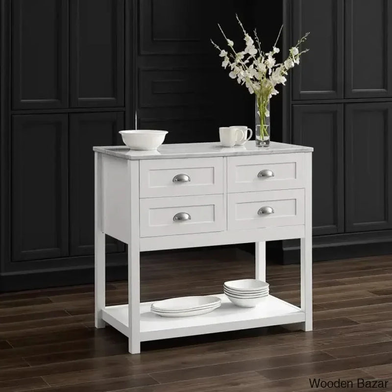 Deden Marble Top Kitchen Island Kitchen trolley cart cabinet kitchen island with storage