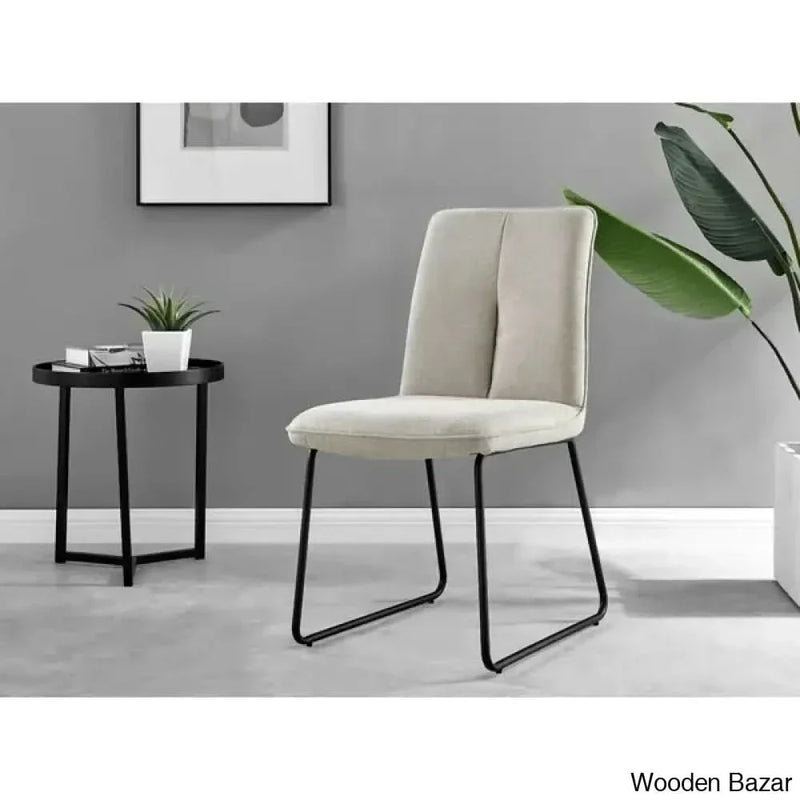 Devunte Luxury Fabric Upholstered Dining Chairs Contemporary Design (Set of 2) - Wooden Empiro