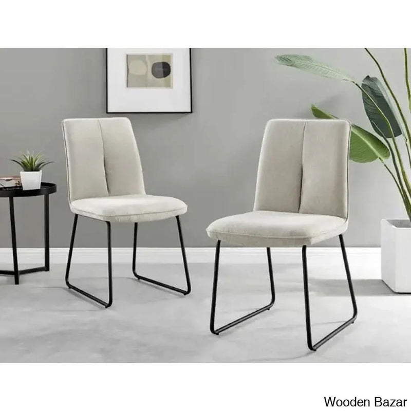 Devunte Luxury Fabric Upholstered Dining Chairs Contemporary Design (Set of 2) - Wooden Empiro