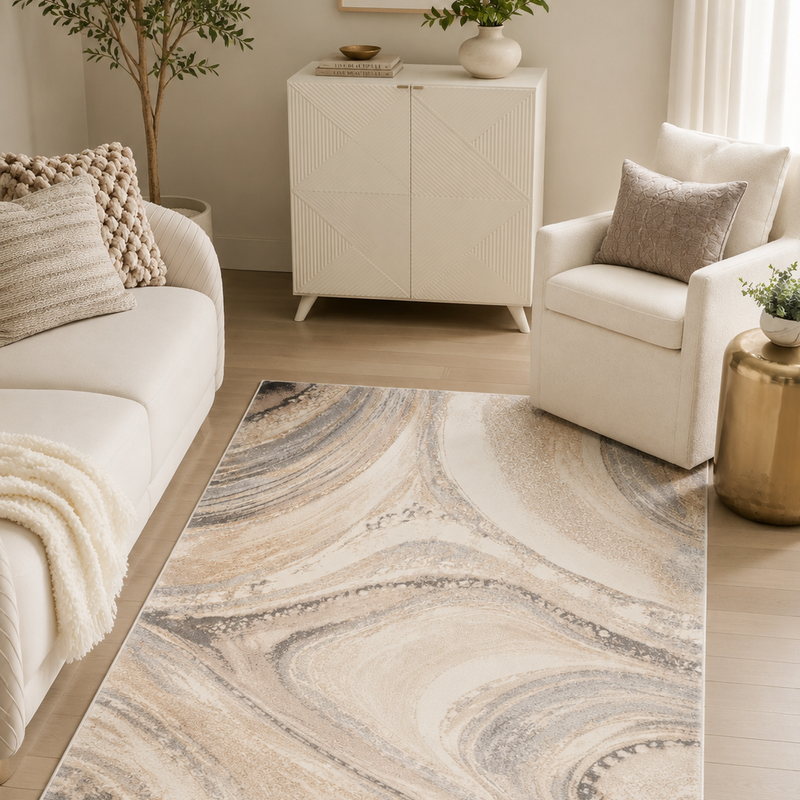 The Elvique Rug — Luxury Contemporary Marble Area Rug
