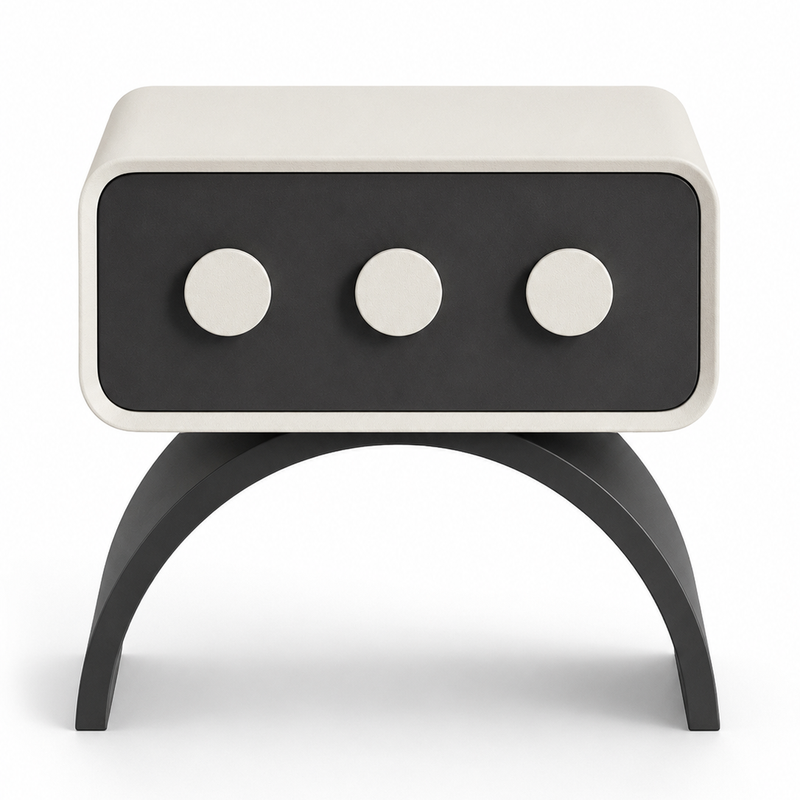The Orbita Bedside Table — Modern Nightstand with Drawer Storage & Contemporary Arch Design