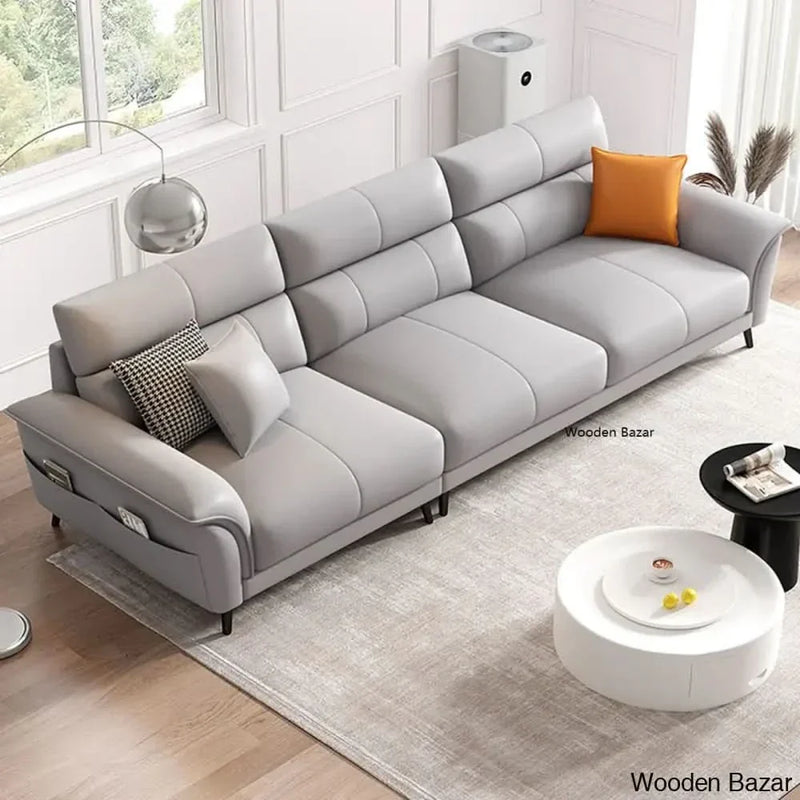 Dove Grey Technology Cloth and Sponge Sofa/Single Sofa with Flared Arm for Living Room - Wooden Empiro