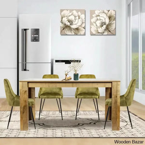 Dunstan Stylish 4 Seater Dining Table Set - Wooden Empiro Mix Oak