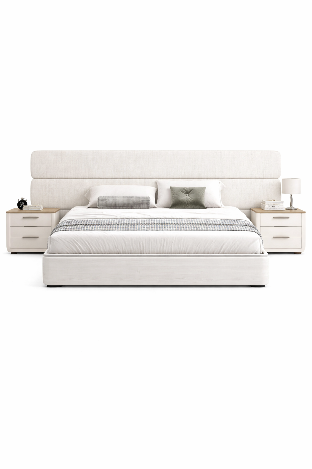 PanelNest Luxury Minimalist Bed with Side Table