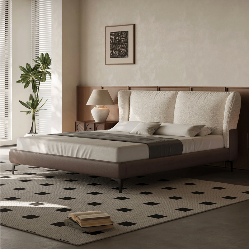 Mocha Modern Minimalist Dual Color Bed With Storage