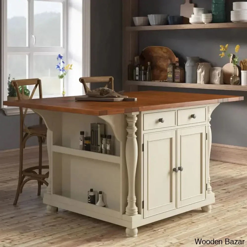 Edlin Wood Kitchen Island Kitchen trolley cart cabinet kitchen island with storage
