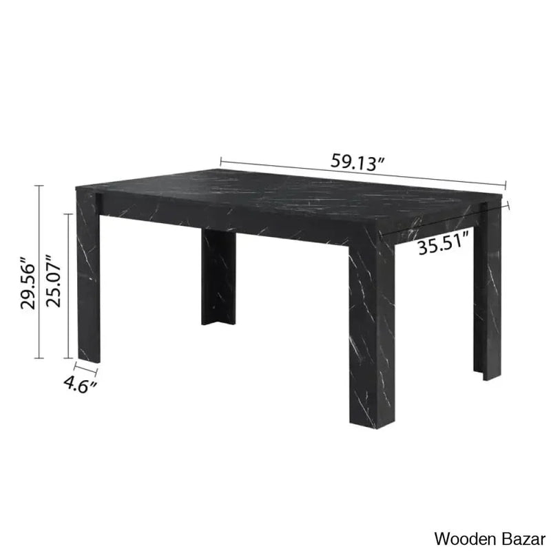 Eloska Modern 4 Seater Dining Table Set - Wooden Empiro