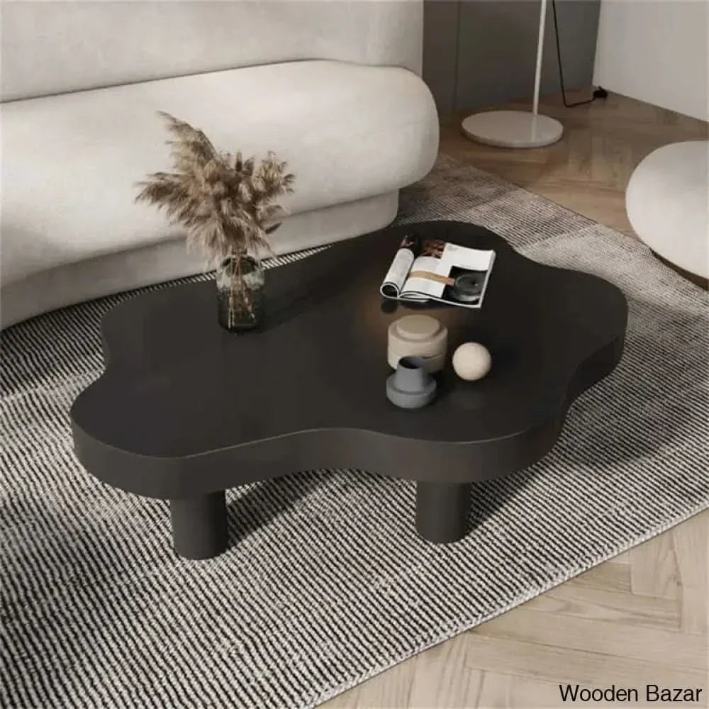 Eyuny Solid Wood Coffee And Center Table Black