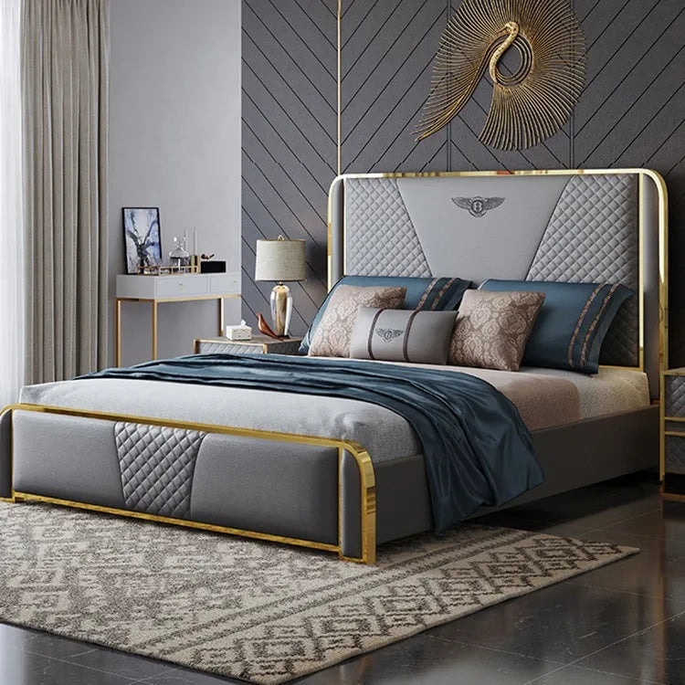 Urbane Modern Luxury Upholstered Bed In Leatherette