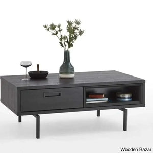 Ferw Inspired Living Black Finish Bookshelf And Coffee Table - Wooden Empiro Coffee Table
