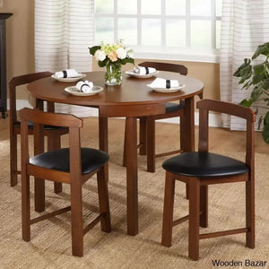 Fleetwood Modern 4 Seater Dining Table Set - Wooden Empiro Walnut