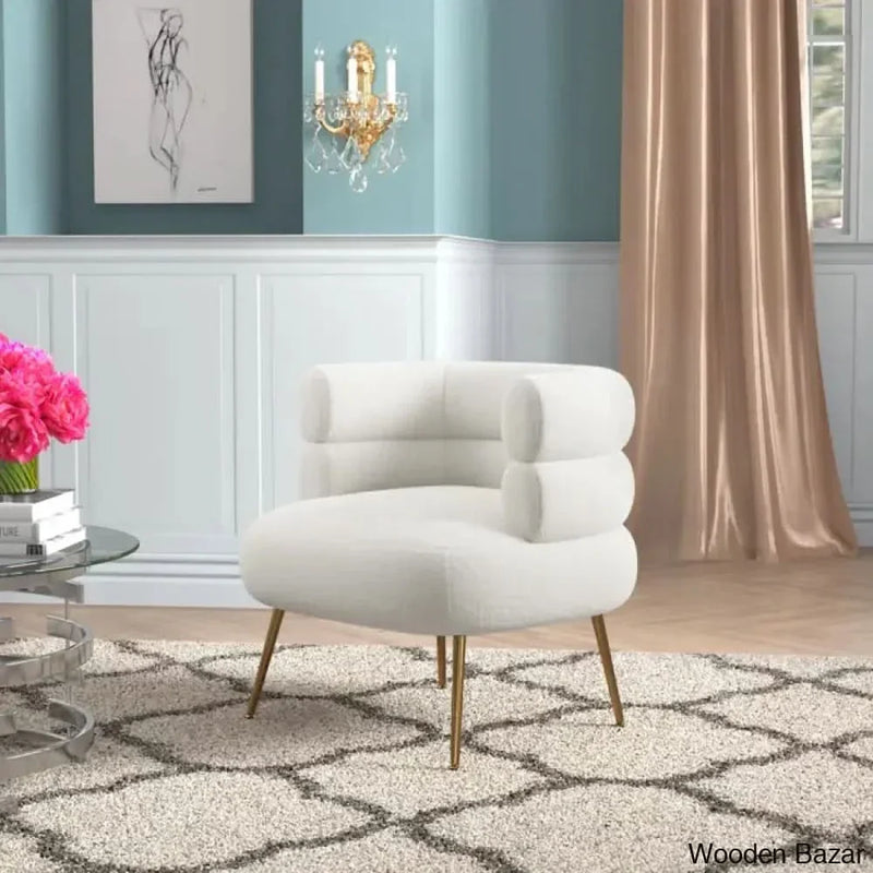 Fontinella Upholstered Barrel Chair - Wooden Empiro