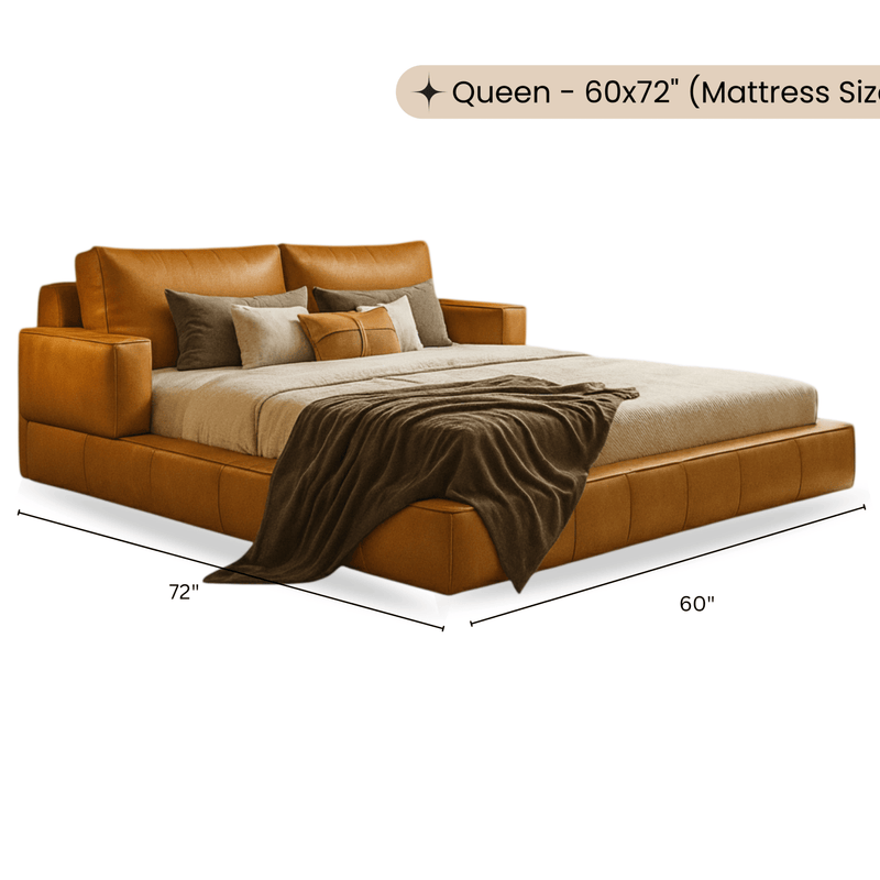 Harvey 100% Solid Wood Leatherette Bed