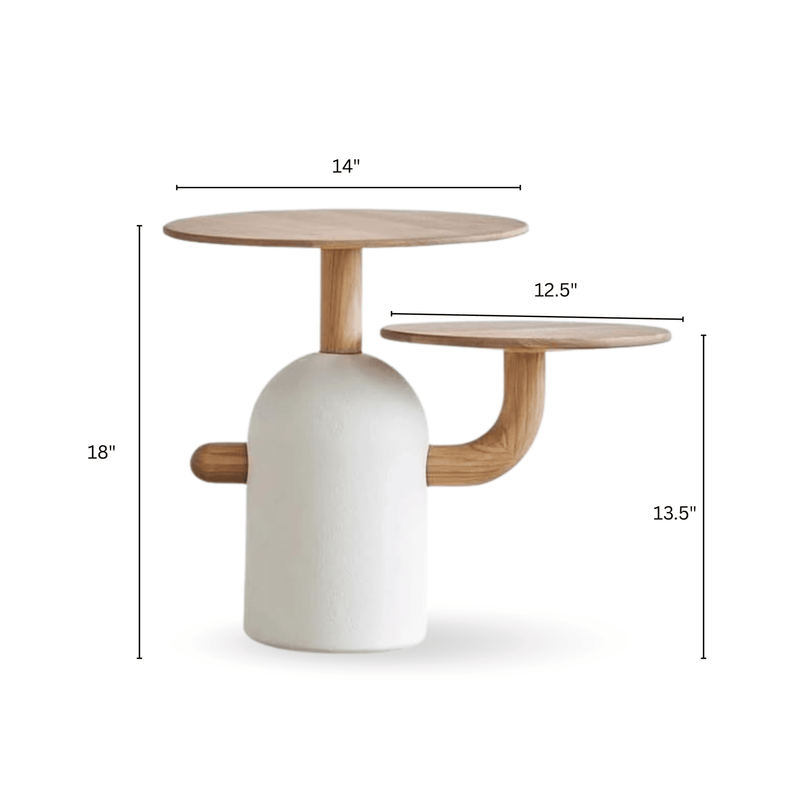 Aurum Round Stone Finish Coffee Table & Side Table Combo
