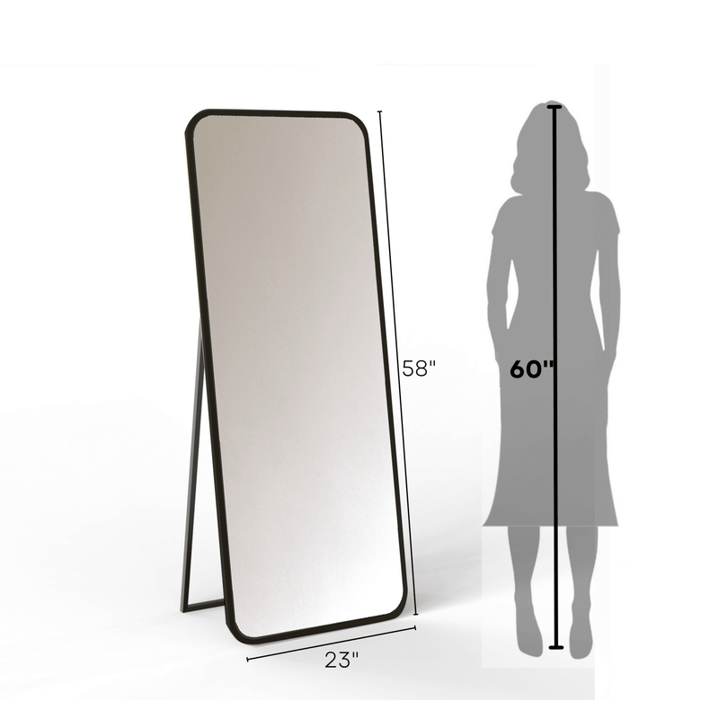 Mile Metal Floor Mirror with Stand