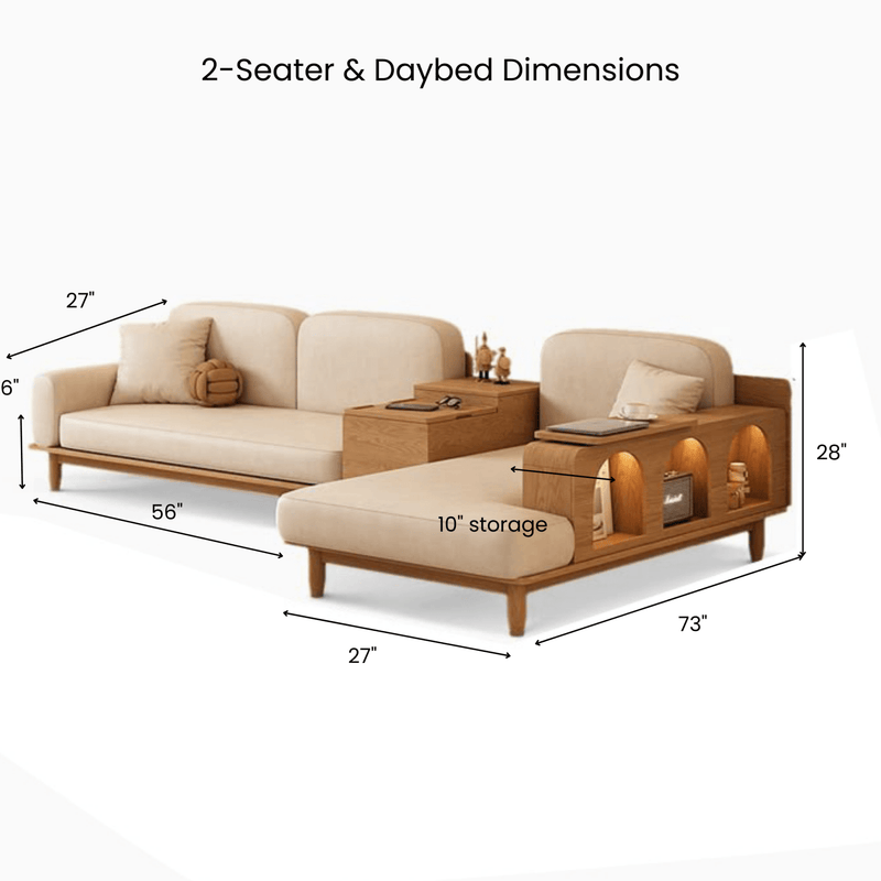 Cara Custom Wooden Upholstered Sofa & Daybed