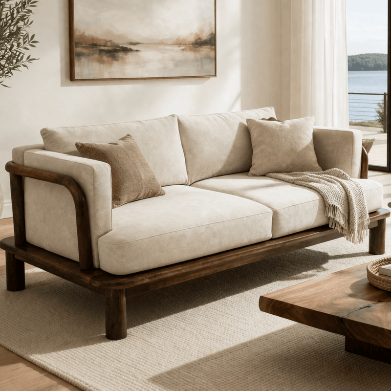 Ohm Custom Wooden Upholstered Sofa