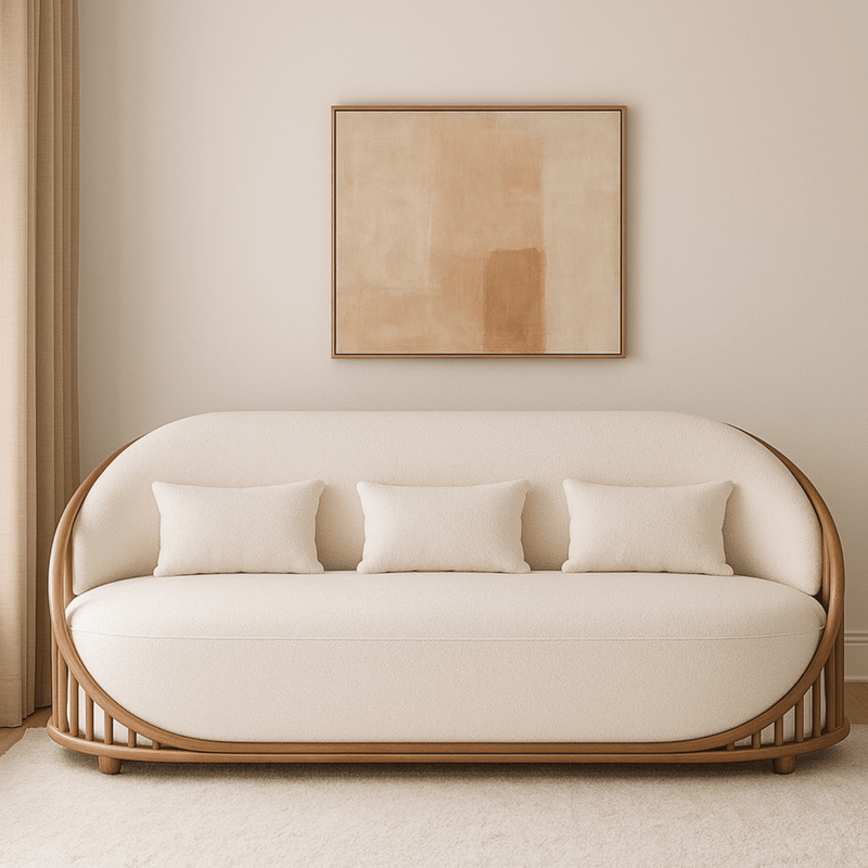 Sloan Plush Wooden Upholstered Sofa Set