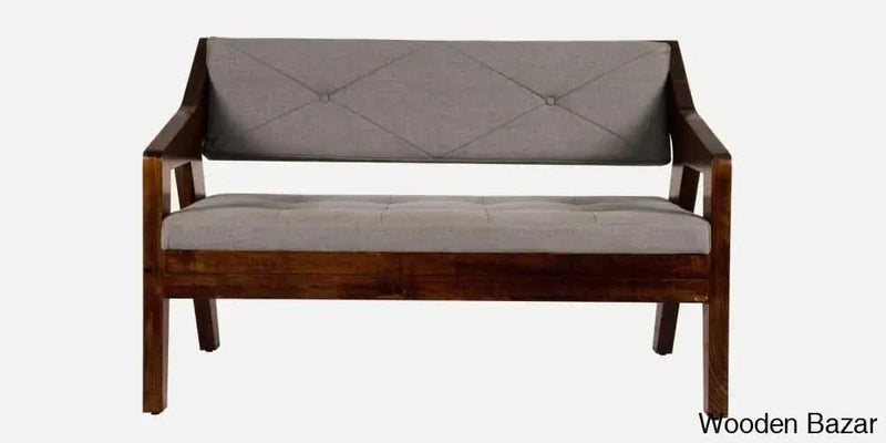 Grey 3-Seater Sofa With Premium Fabric - Wooden Bazar