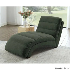 Hamingo New Upholstered Chaise Lounge - Wooden Empiro Dark Gray Corduroy