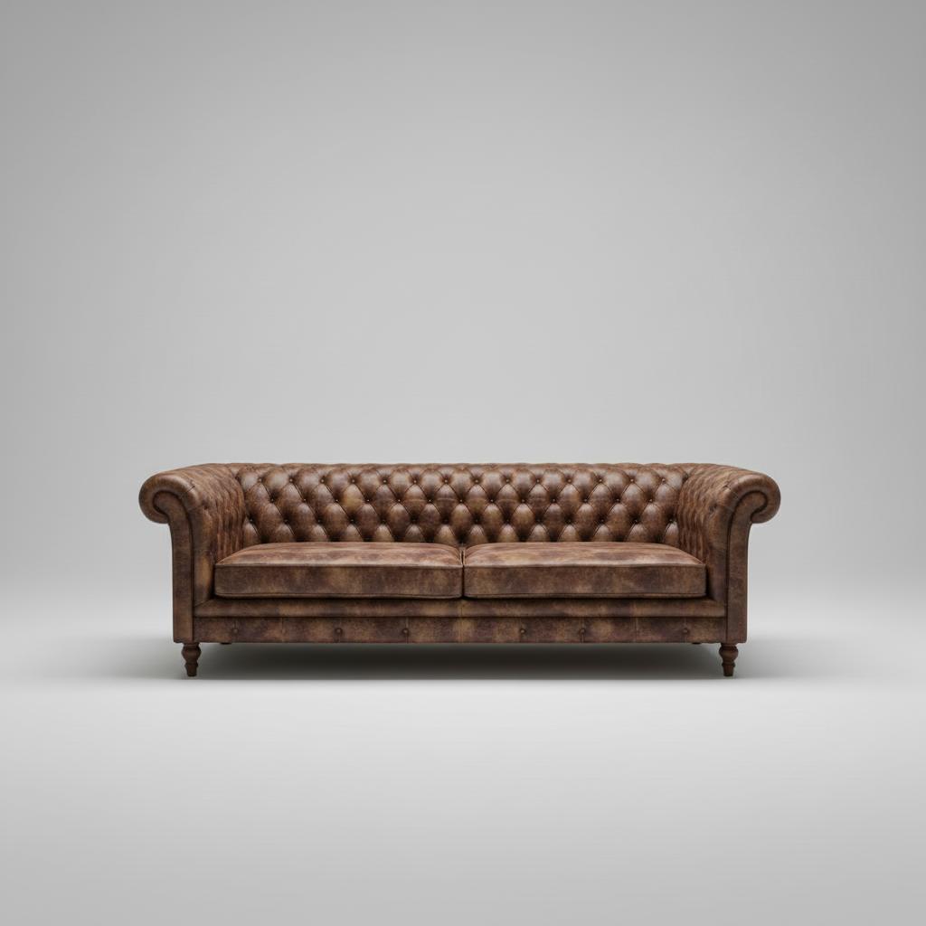 Atlas Leather Sofa — Chesterfield Tufted, made to order by Wooden Empiro